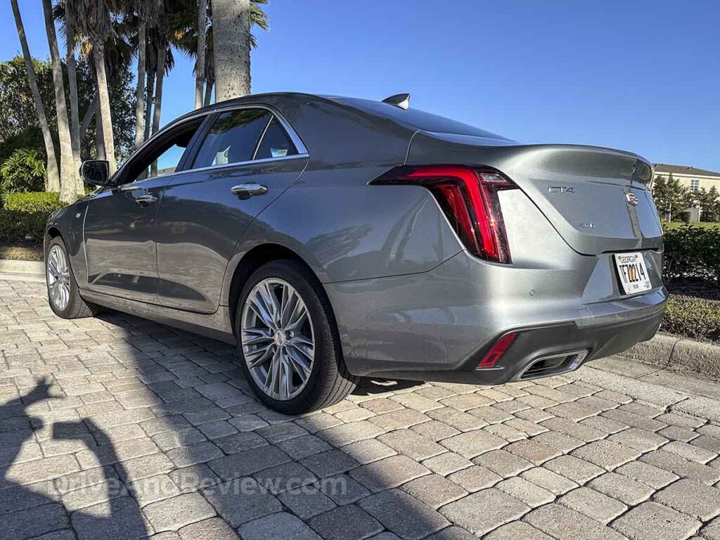 2023 cadillac ct4 lower rear quarter view