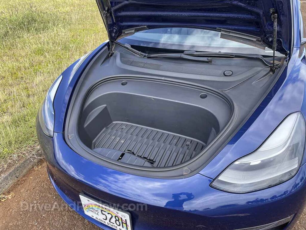 2023 Tesla Model 3 front storage space