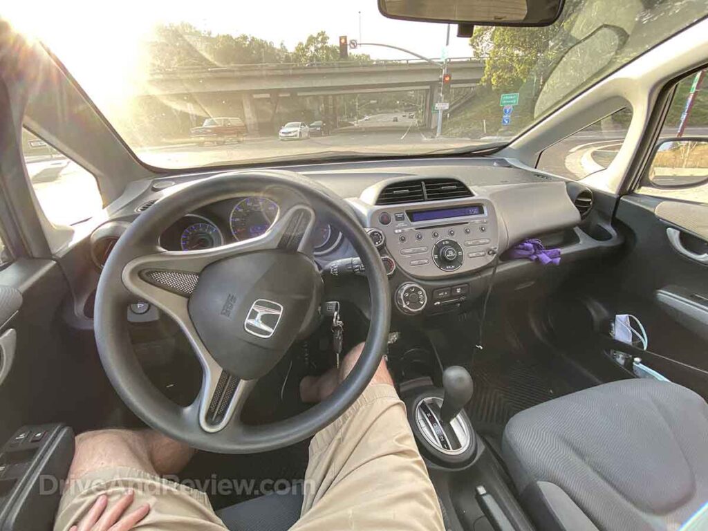 Driving a 2010 Honda fit View from drivers seat