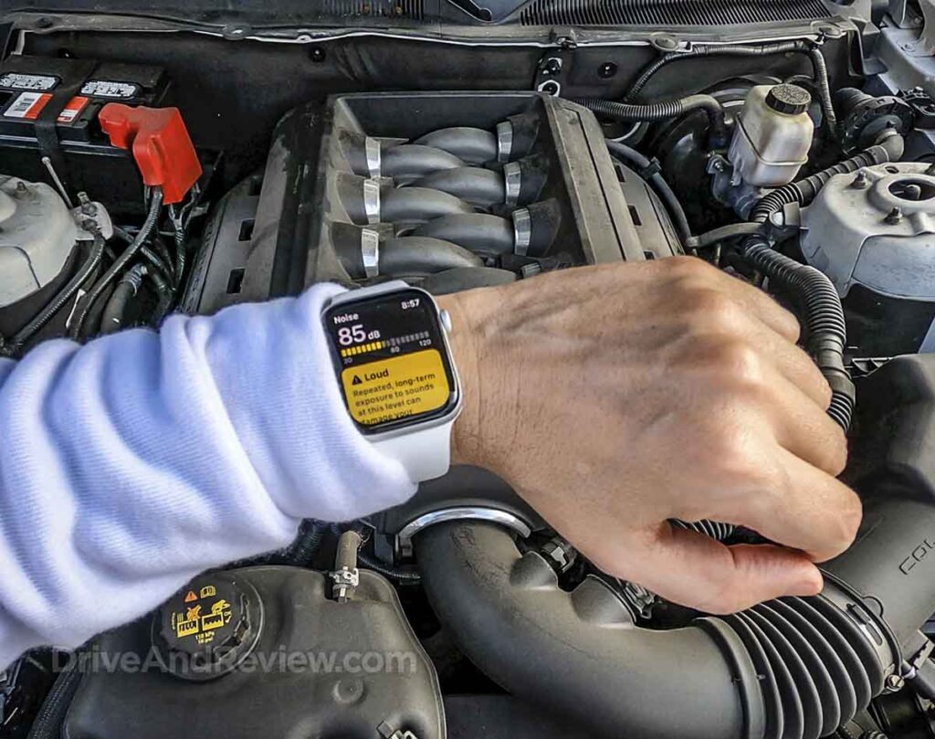 Measuring decibel level of 2012 ford mustang GT 5.0 L V-8 engine