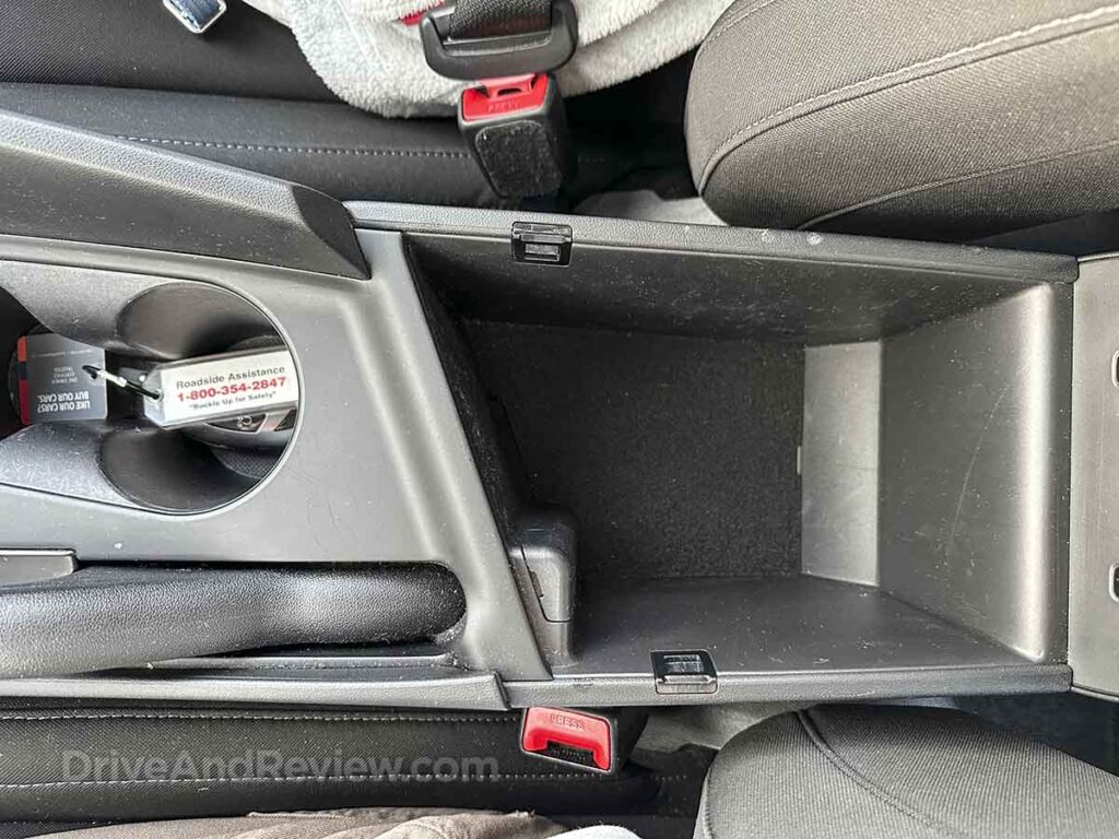 Center console storage space